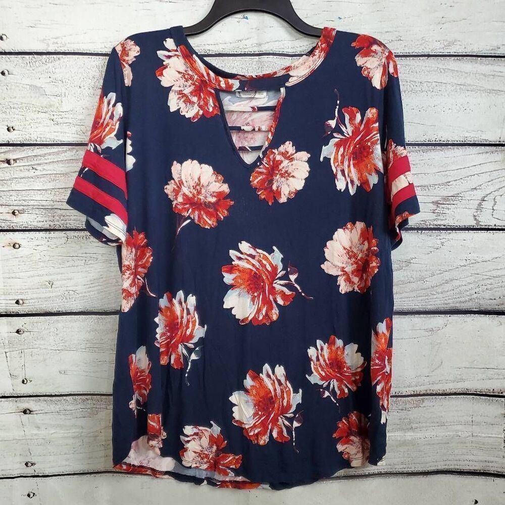 Maurices 24/7 XL Navy Floal Tunic